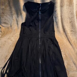 Noless black fringe suede dress